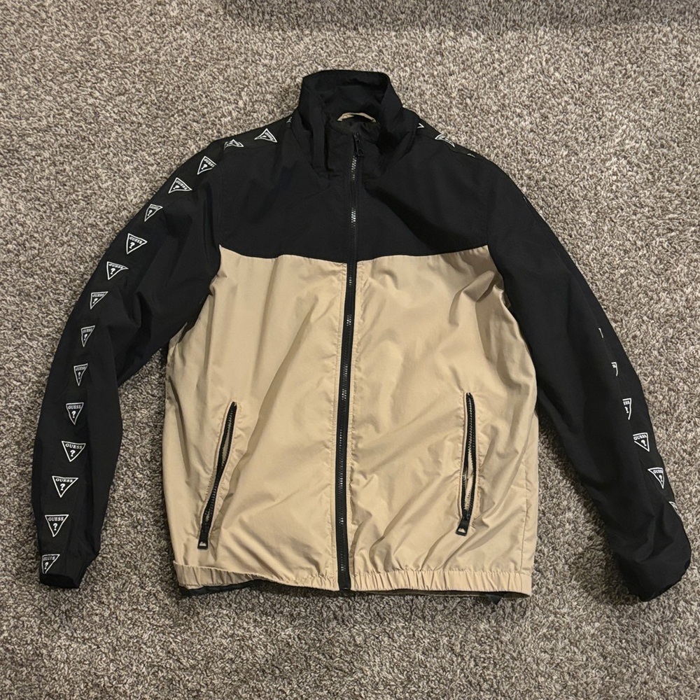 Guess Black and Tan Windbreaker